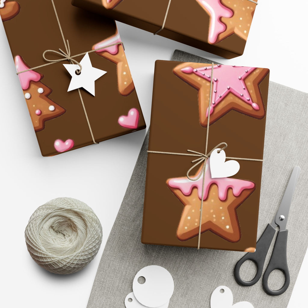 Gingerbread & Star Cookies Festive Gift Wrap Papers for Any Celebration