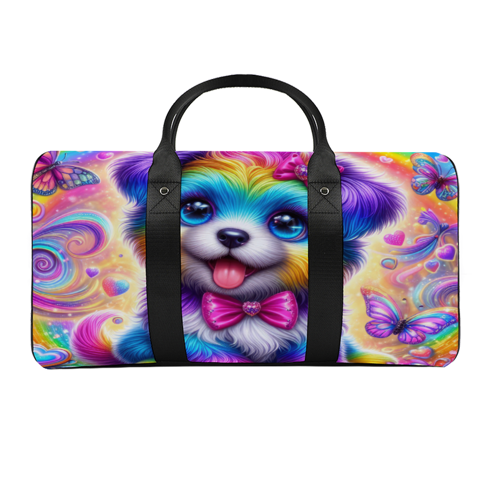 Rainbow Puppy Duffel Bag for Kids – Colorful Tote & Travel Luggage Large Travel Luggage Gym Bags Duffel Bags