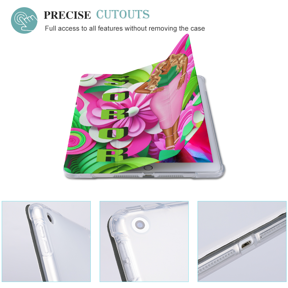AKA Pink and Green Stand iPad Case with Apple Pencil Holder