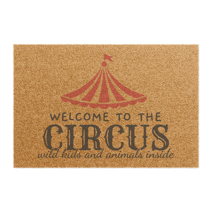 Welcome to the Circus Doormat, Funny Doormat, Welcome Doormat | Home Decor | Assembled in the USA, Assembled in USA, custom doormat, Eco-friendly, Funny Doormat, Home & Living, Home Decor, Made in the USA, Made in USA, Outdoor, Rugs & Mats, welcome doormat, welcome to the circus doormat | Printify