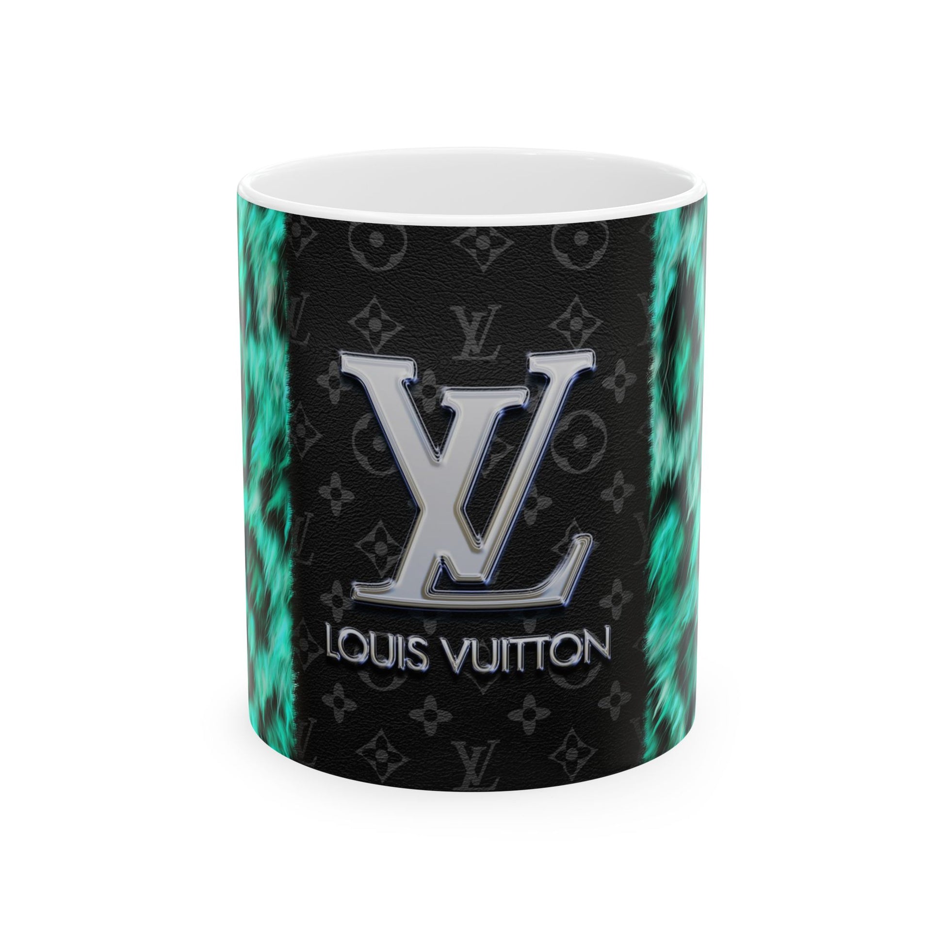 LV Black & Green Purse, Ceramic Mug, (11oz, 15oz) | Mug | 11oz, 15 oz, 15oz, Coffee Mugs, Home & Living, Kitchen, MK Purse Mug, Mugs, Sublimation, US Elections Season, Valentine's Day, White base, Yellow Purse Tumbler | Printify