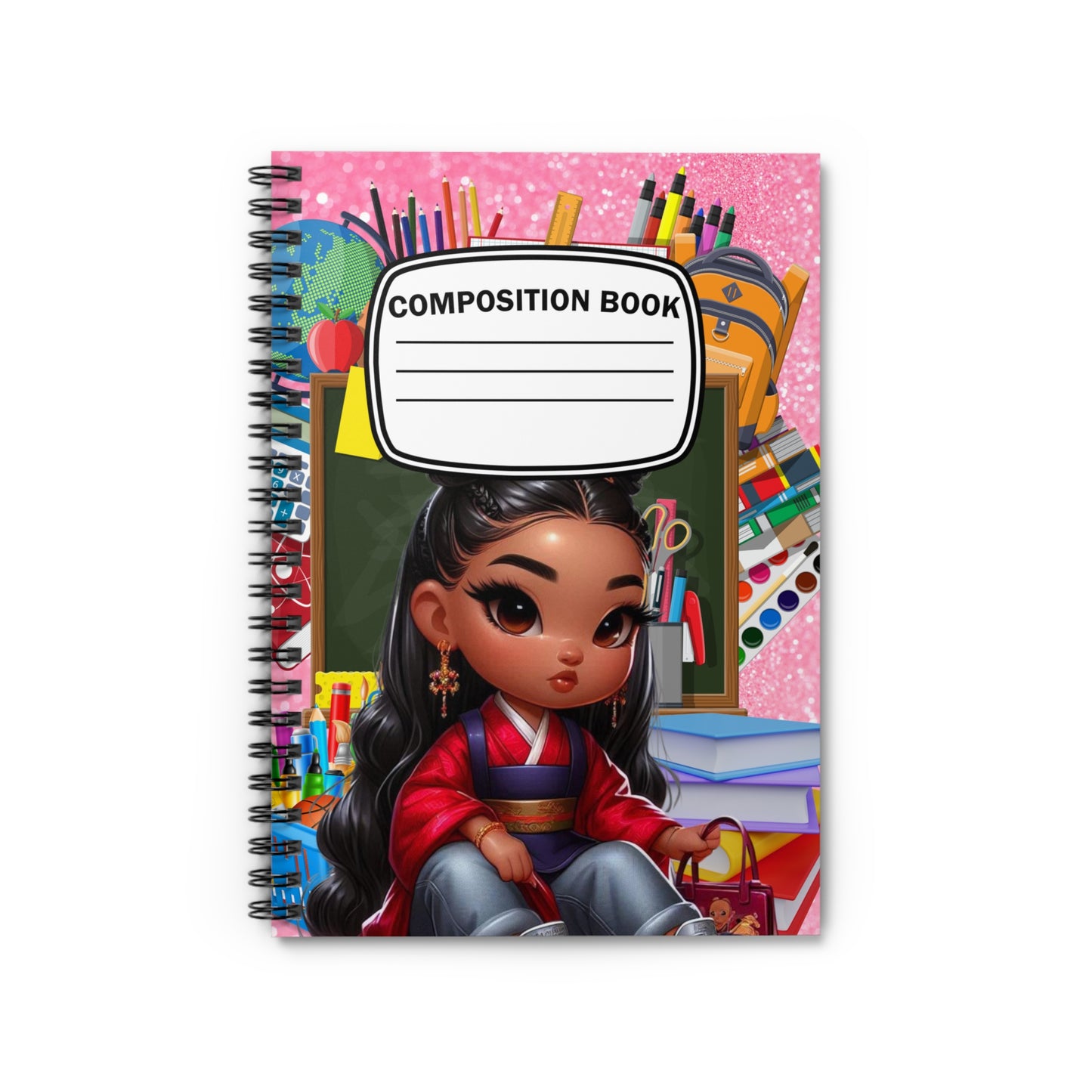 Young Asian Girl Custom Back to School Spiral Notebook - Ruled Line, Custom Back to School Gear