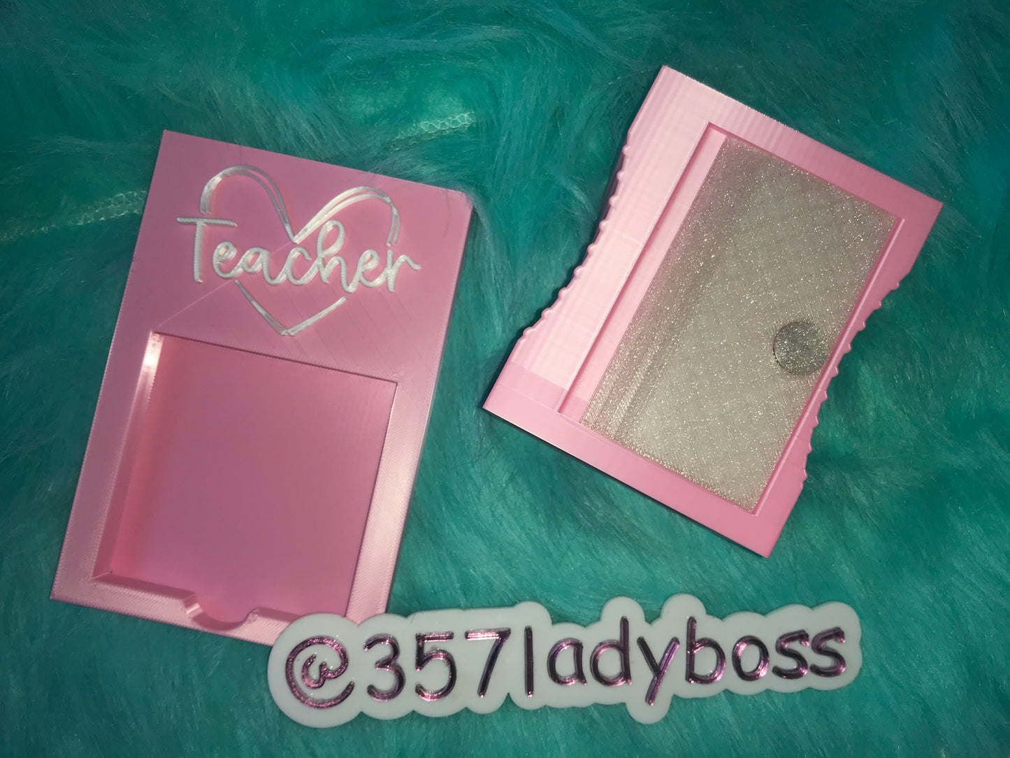 Teacher Note Pad & Pen/Pencil Sharpener Holder & Name Plate Set