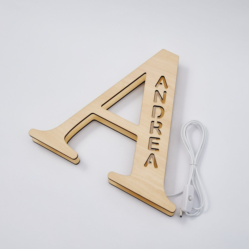 Personalized Name Wooden Letter Night Light 28CM