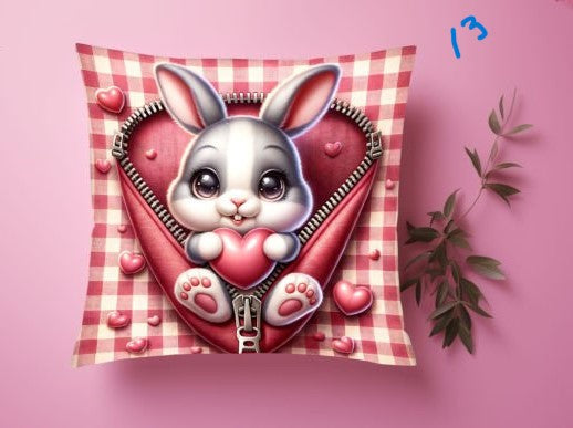 Animal Zipper Valentine's Day Pillow's