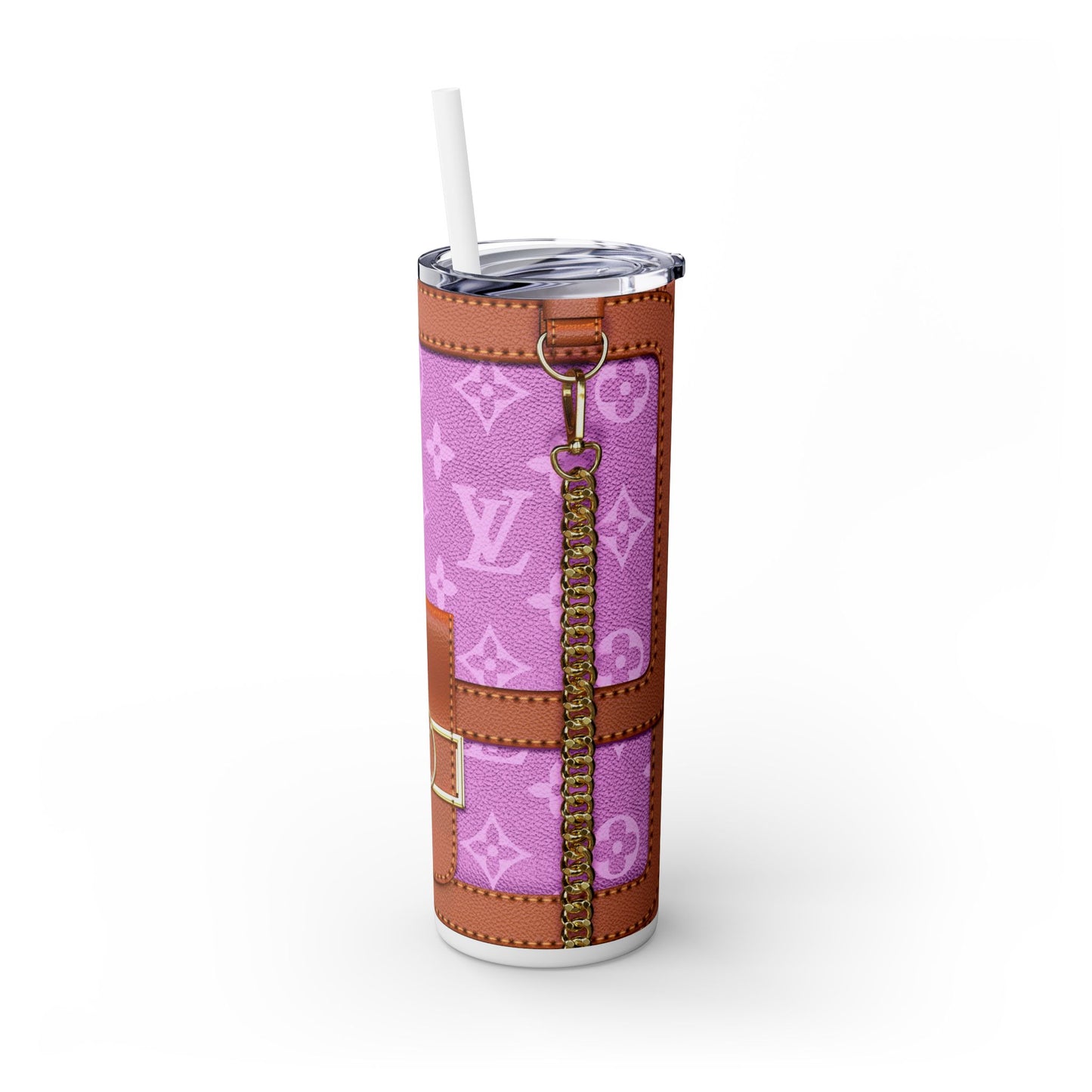 Light Pink Louie Skinny Tumbler with Straw, 20oz