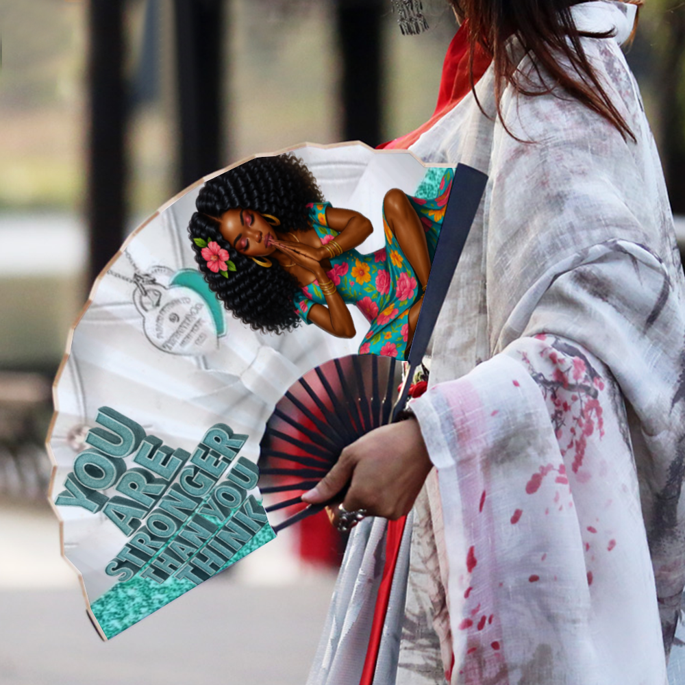 You are stronger than you think Fan Retro Hand-held Folding Fan