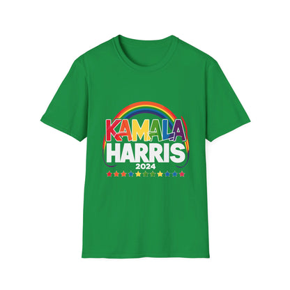 Kamala Harris Rainbow, Female President, Kama Harris for President, Kamala Harris, Unisex Softstyle T-Shirt