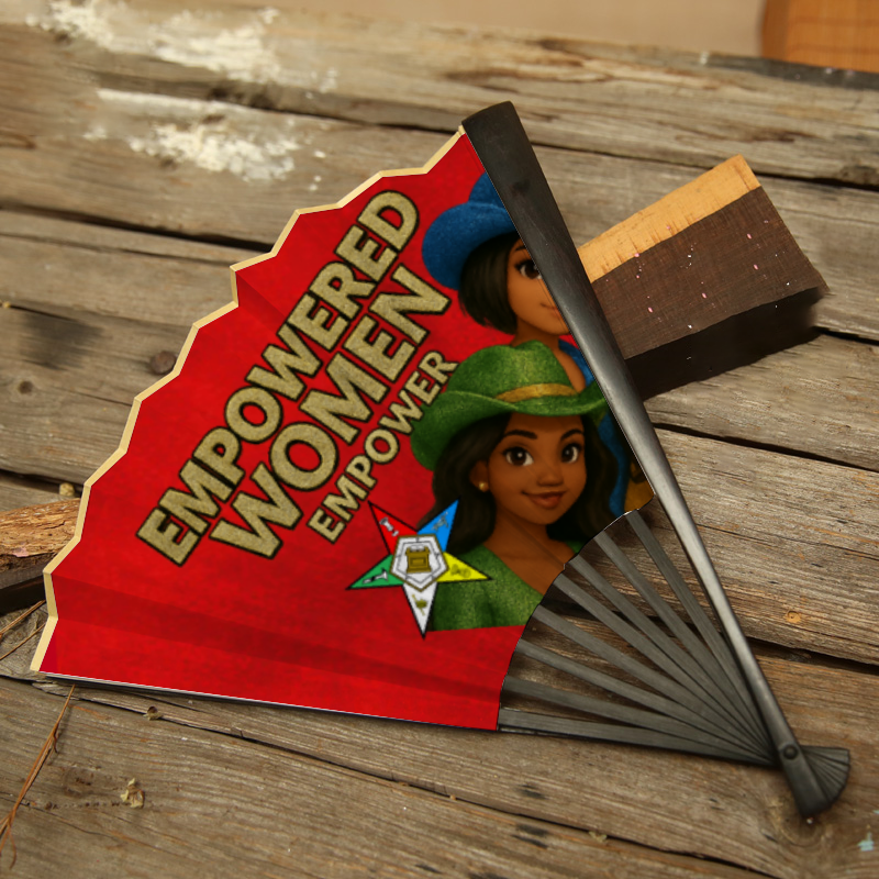 Empowered Women OES Clack Fan, Sorority, Sisterhood, Eastern Star, Hand-held Folding Fan