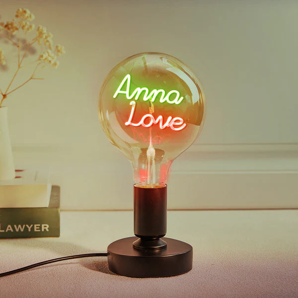 Custom Text Vintage Edison Led Filament Modeling Lamp Soft Light Bulbs Decorative Colorful Lights Led