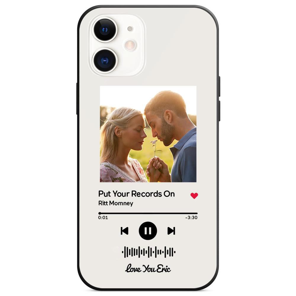 Custom Scannable Music Code Glass iPhone Cases with Picture