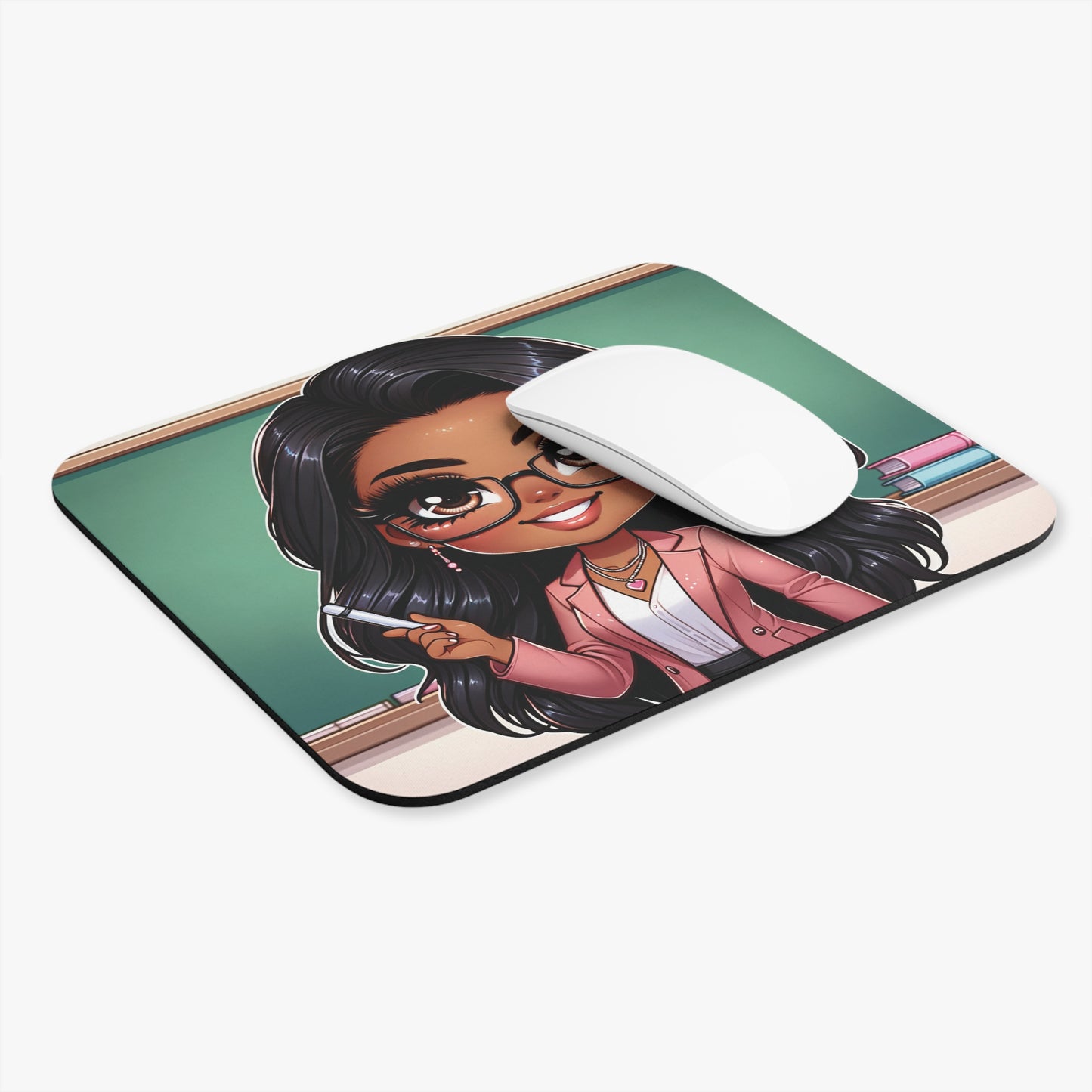 Mouse Pad (Rectangle) Teacher Series #17- African American & Caucasian