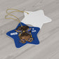 Blue & Yellow OES Ceramic Ornament - Order of the Eastern Star Christmas Gift Exchange