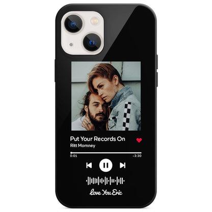 Custom Scannable Music Code Glass iPhone Cases with Picture | Inkedjoy