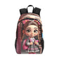 Pretty N Pink Caucasian Backpack Fabric Backpack with Side Mesh Pockets