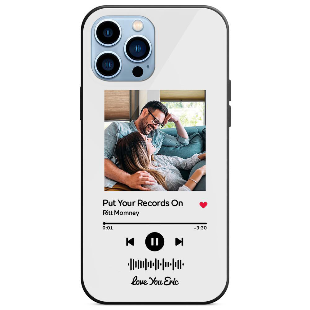 Custom Scannable Music Code Glass iPhone Cases with Picture