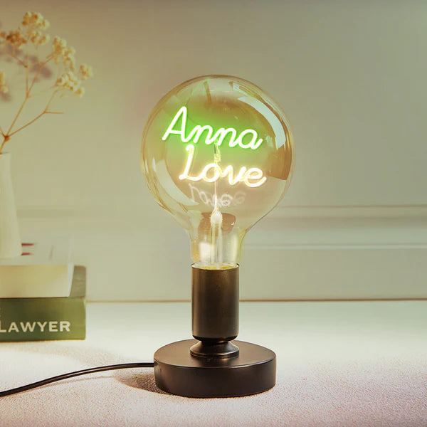 Custom Text Vintage Edison Led Filament Modeling Lamp Soft Light Bulbs Decorative Colorful Lights Led