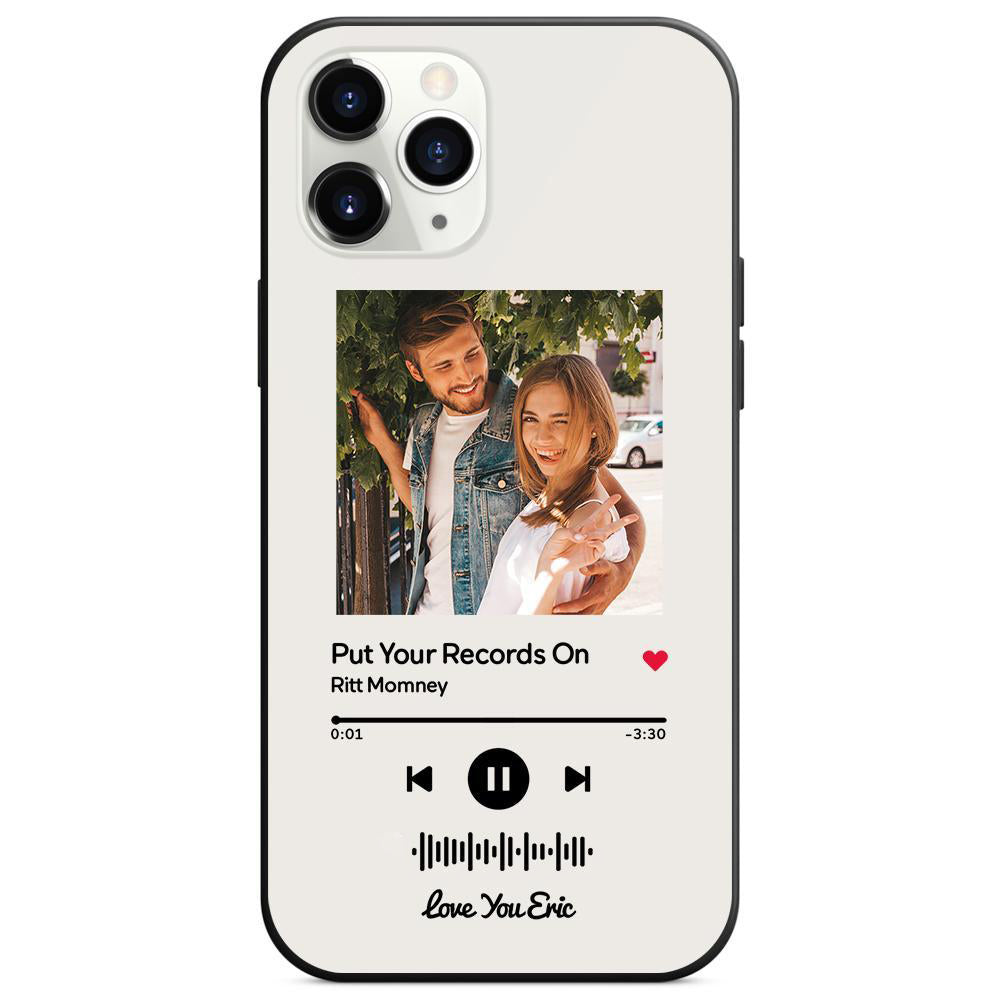 Custom Scannable Music Code Glass iPhone Cases with Picture