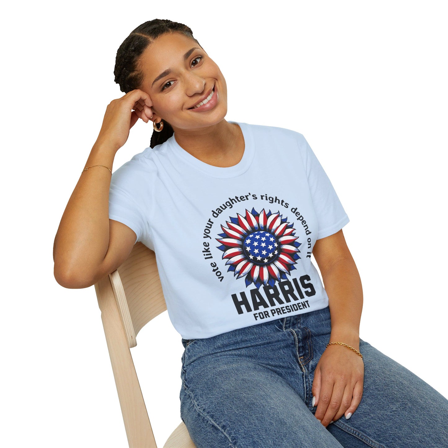 Vote Your Daughter Rights Depends on it,2024 Presidential Elections, Kama Harris for President, Kamala Harris, Unisex Softstyle T-Shirt