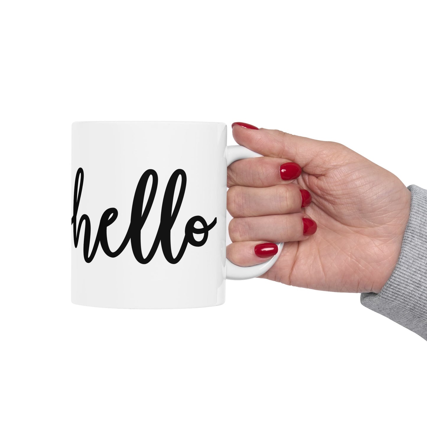 Hello Ceramic Mug, (11oz, 15oz)