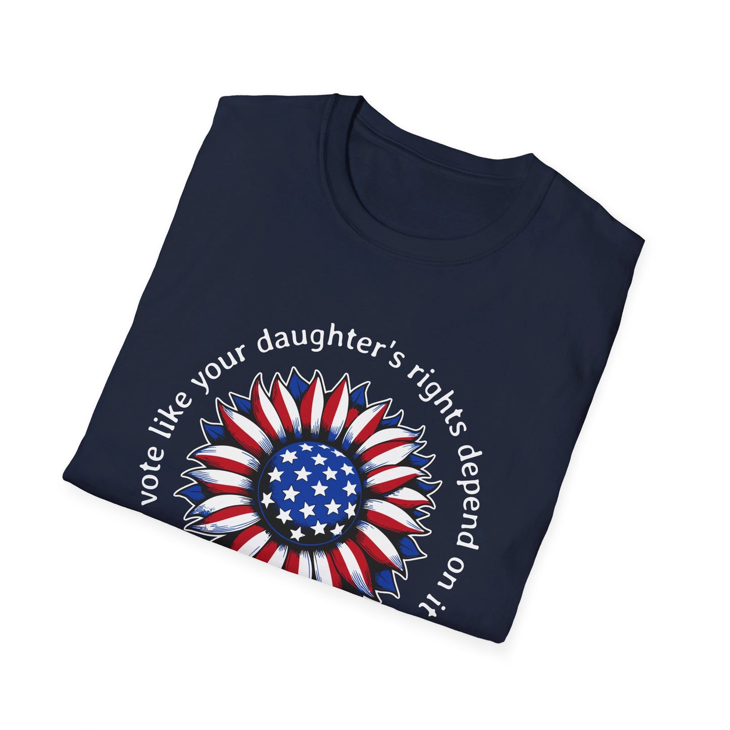 Kamala Harris Circle American Flag, Female President, Kama Harris for President, Kamala Harris, Unisex Softstyle T-Shirt