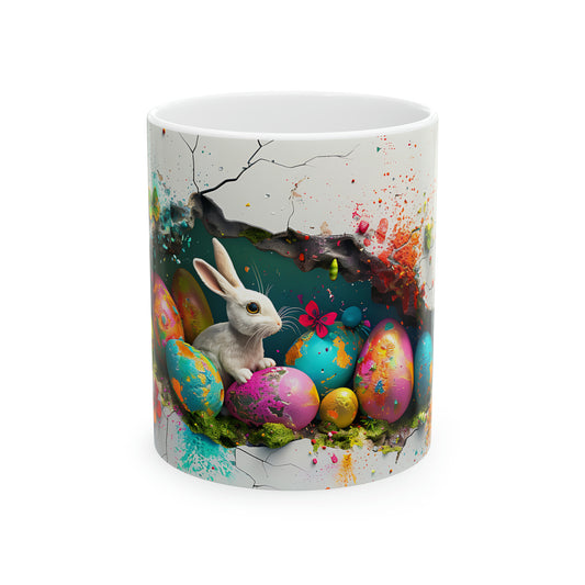 Easter Bunny, Peek A Boo #2 Design, Ceramic Mug, 11oz | Mug | 11oz, Ceramic Mug, Coffee Mugs, Easter 2024, Easter Bunny, Easter Sunday, Holiday Picks, Home & Living, Kitchen, Mugs, Peek A Boo #2 Design, Peek A Boo Design, Sublimation, Valentine's Day, Valentine's Day Picks, White base | Printify