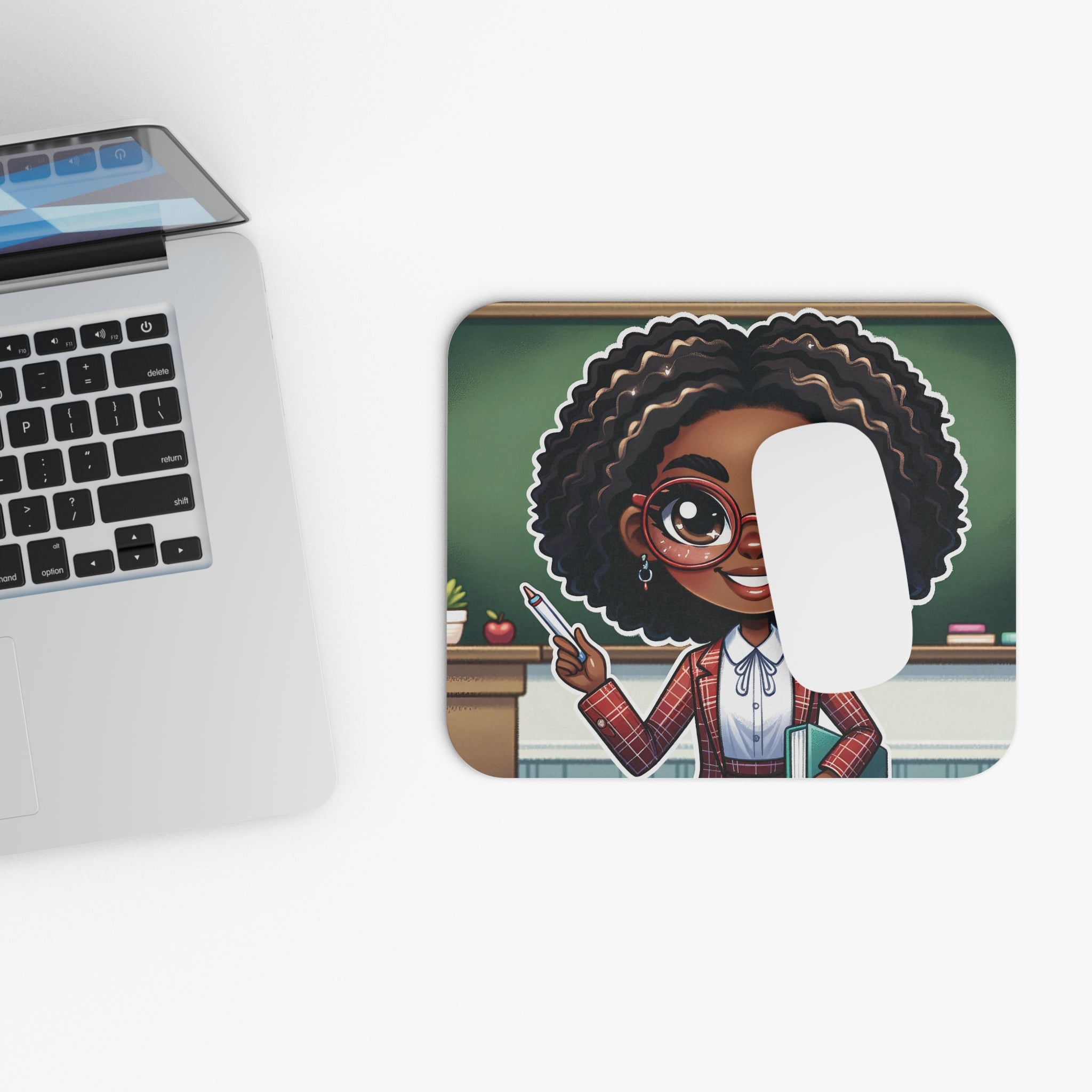 Mouse Pad (Rectangle) Teacher Series #19- African American & Caucasian