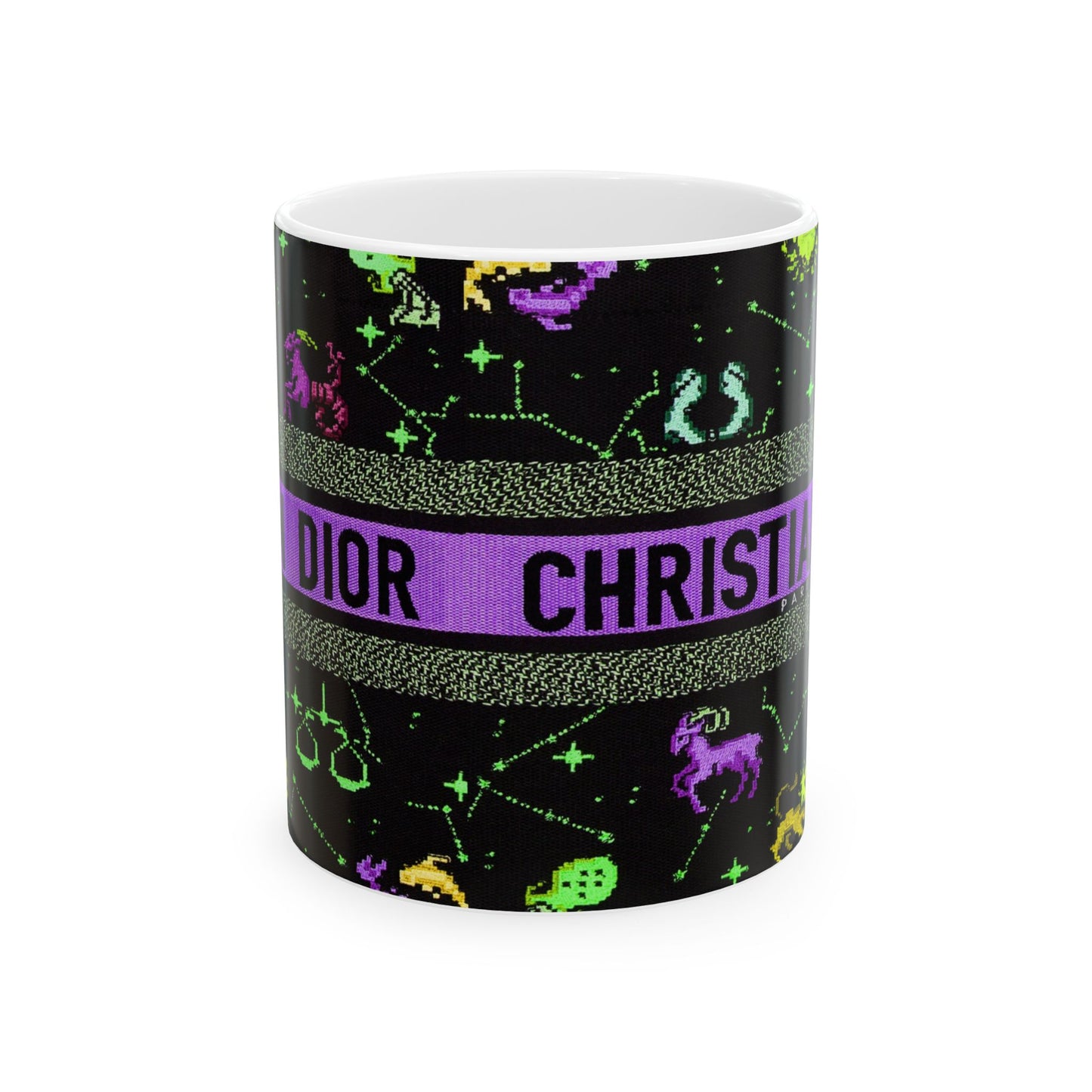 Dior Black & Purple Zodiac Purse, Ceramic Mug, (11oz, 15oz) | Mug | 11oz, 15 oz, 15oz, Coffee Mugs, Home & Living, Kitchen, MK Purse Mug, Mugs, Sublimation, US Elections Season, Valentine's Day, White base, Yellow Purse Tumbler | Printify