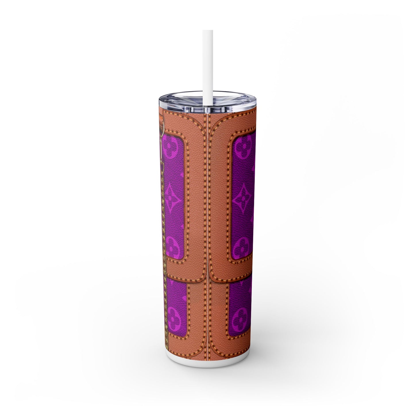 Pink Louie Skinny Tumbler with Straw, 20oz