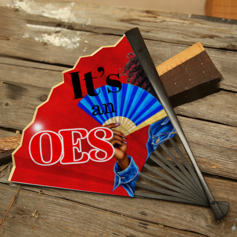 Red & Black It's an OES Thing, Sisterhood, OES, Soror, Sorority, Masonry, Mason Hand-held Folding Fan