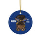 Blue & Yellow OES Ceramic Ornament - Order of the Eastern Star Christmas Gift Exchange