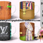 “Name Brand Purse-inspired reusable coffee cups with high-fashion print, styled for luxury lovers, available at PrettyNPinkHairandMore.com and Stan Store” Coach, Hermes, LV, MK, YSL