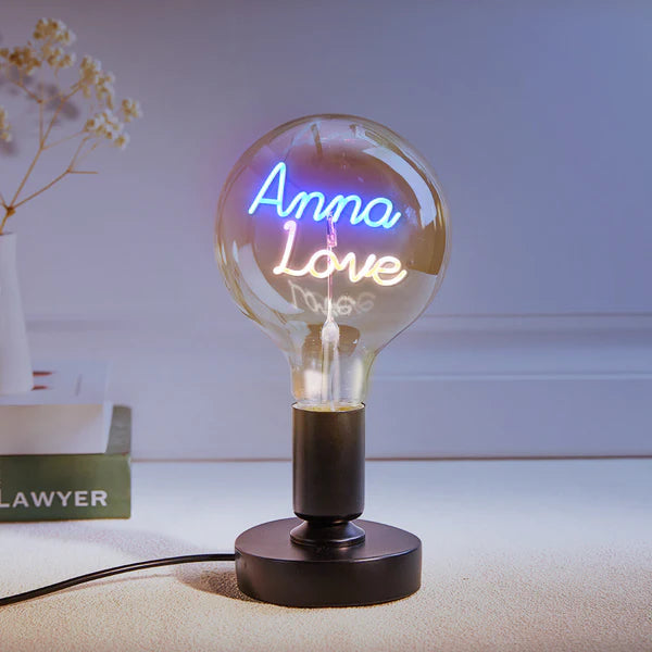 Custom Text Vintage Edison Led Filament Modeling Lamp Soft Light Bulbs Decorative Colorful Lights Led