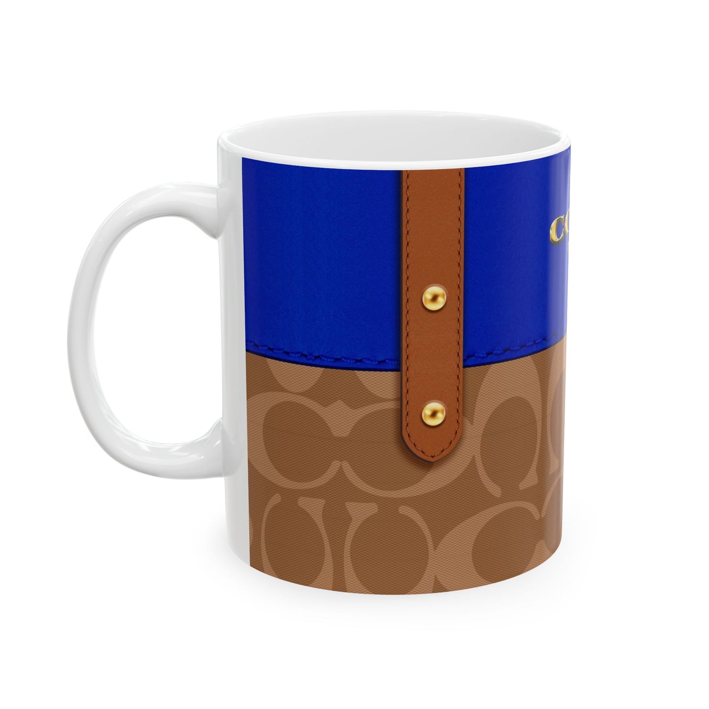 Coach Blue Purse, Ceramic Mug, (11oz, 15oz)