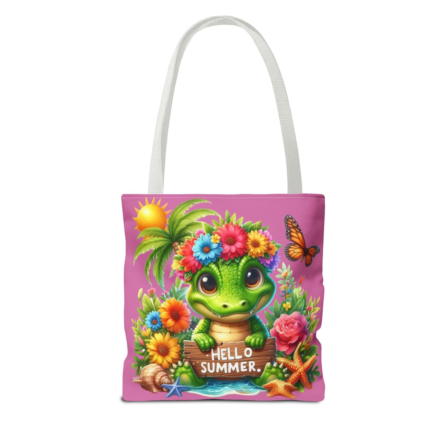 Hello Summer Cute Frog Tote Bag - Vibrant Beach Style for Summer Fun