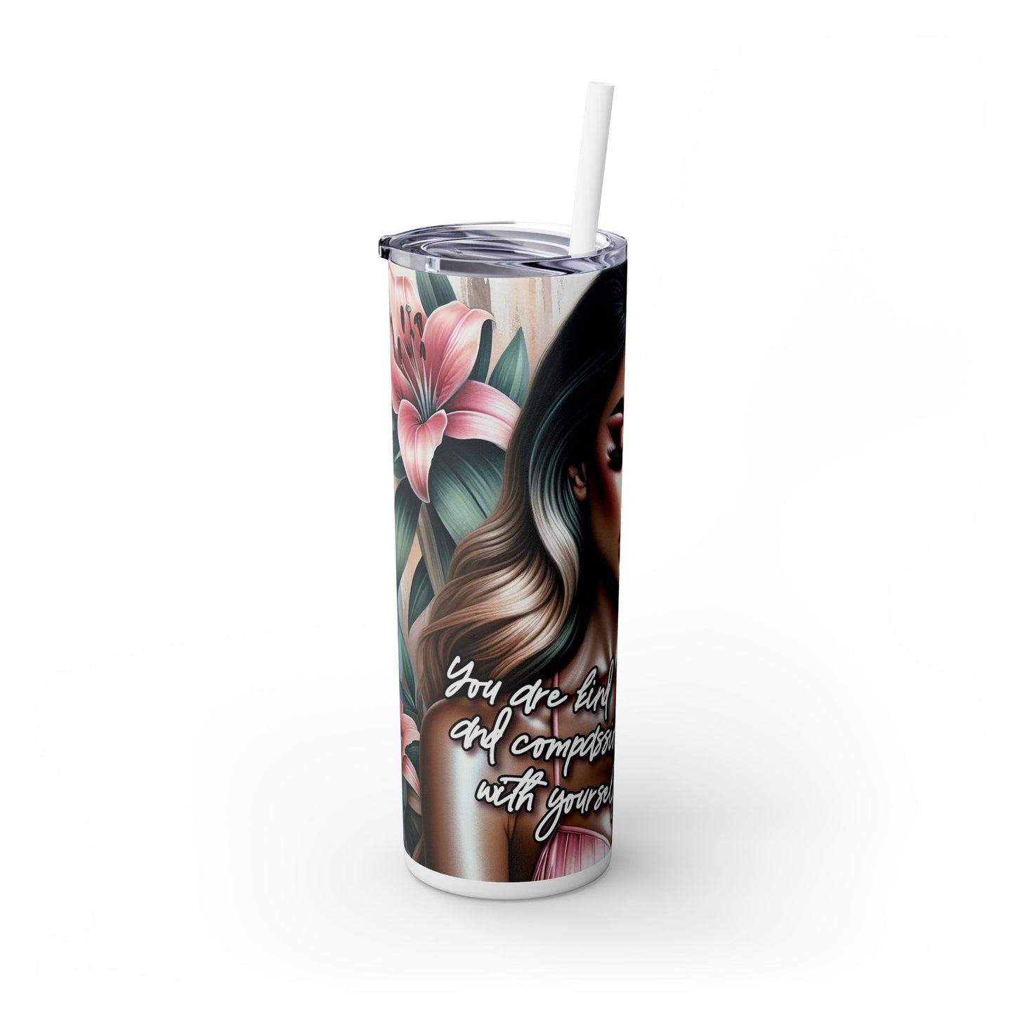 Tumbler with Caucasian Women and Calle Lilly Design #19, 20oz