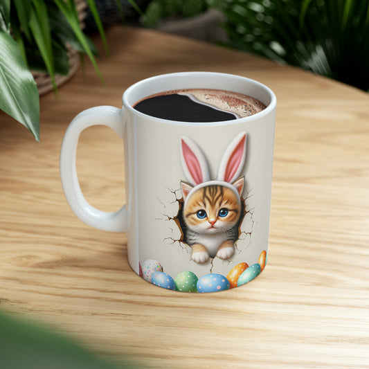 Easter Kitten 3D, Easter Bunny, Easter Peek A Boo Design #6, Easter 2024, Ceramic Mug, 11oz | Mug | 11oz, 3d Mug Wrap, Ceramic Mug, Coffee Mugs, Easter 2024, Easter Bunny, Easter Gift Basket, Easter Kitten 3D, Holiday Picks, Home & Living, Kitchen, Mugs, Peek A Boo #4 Design, Sublimation, Valentine's Day, Valentine's Day Picks, White base | Printify