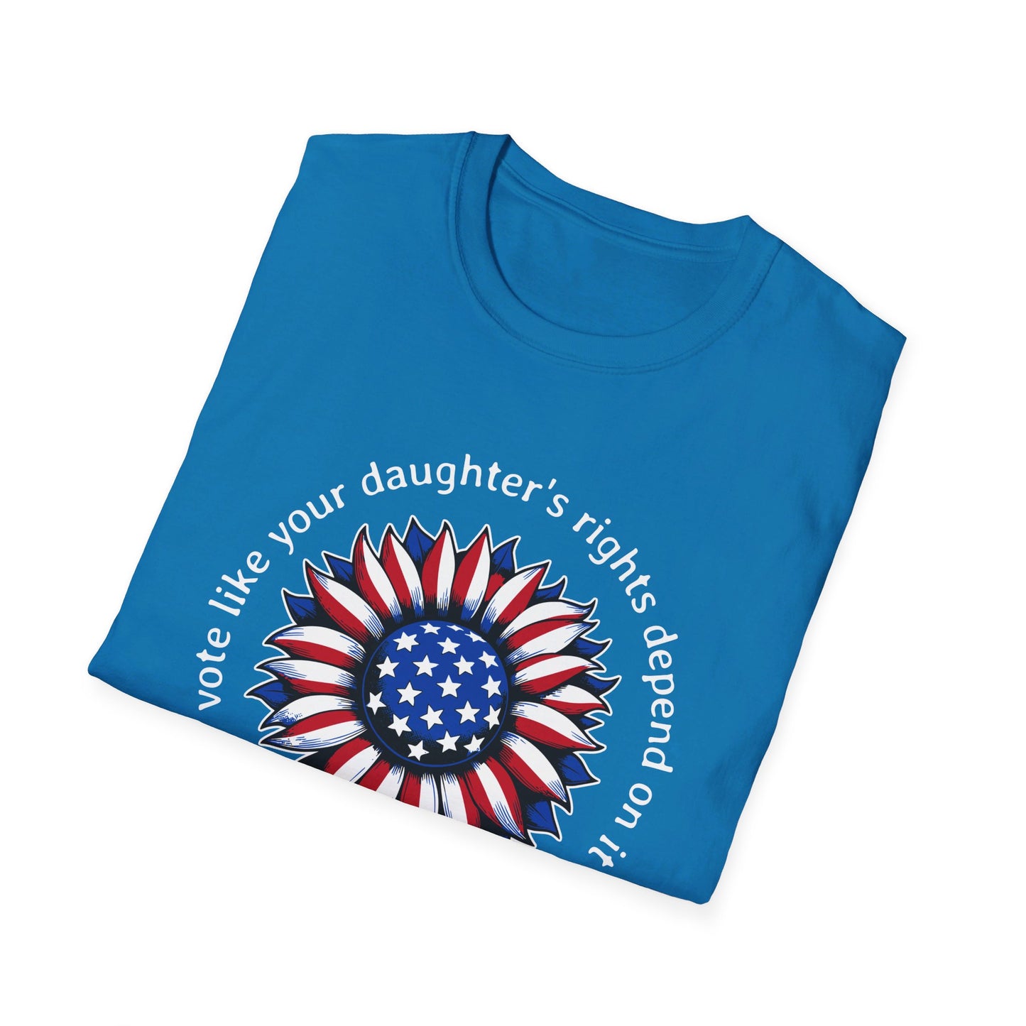 Kamala Harris Circle American Flag, Female President, Kama Harris for President, Kamala Harris, Unisex Softstyle T-Shirt