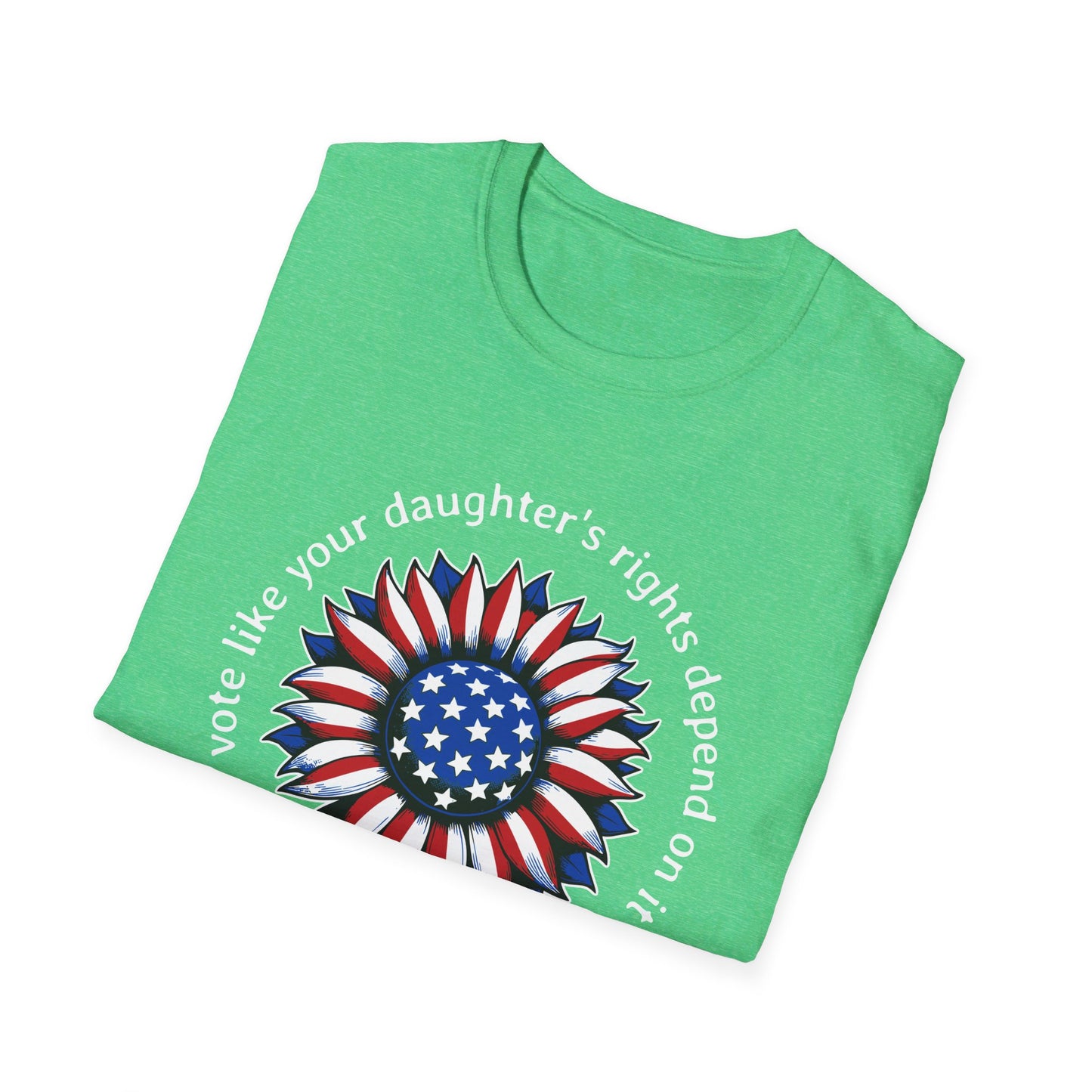 Kamala Harris Circle American Flag, Female President, Kama Harris for President, Kamala Harris, Unisex Softstyle T-Shirt