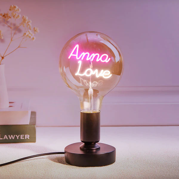 Custom Text Vintage Edison Led Filament Modeling Lamp Soft Light Bulbs Decorative Colorful Lights Led