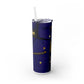 Moschino Blue-Skinny Tumbler with Straw, 20oz