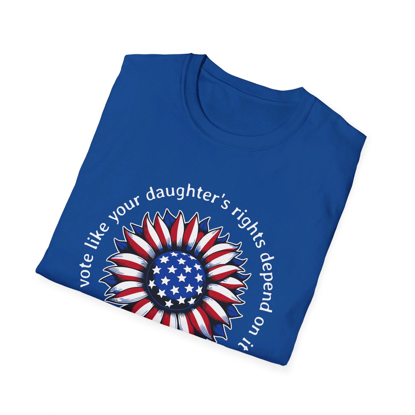 Kamala Harris Circle American Flag, Female President, Kama Harris for President, Kamala Harris, Unisex Softstyle T-Shirt