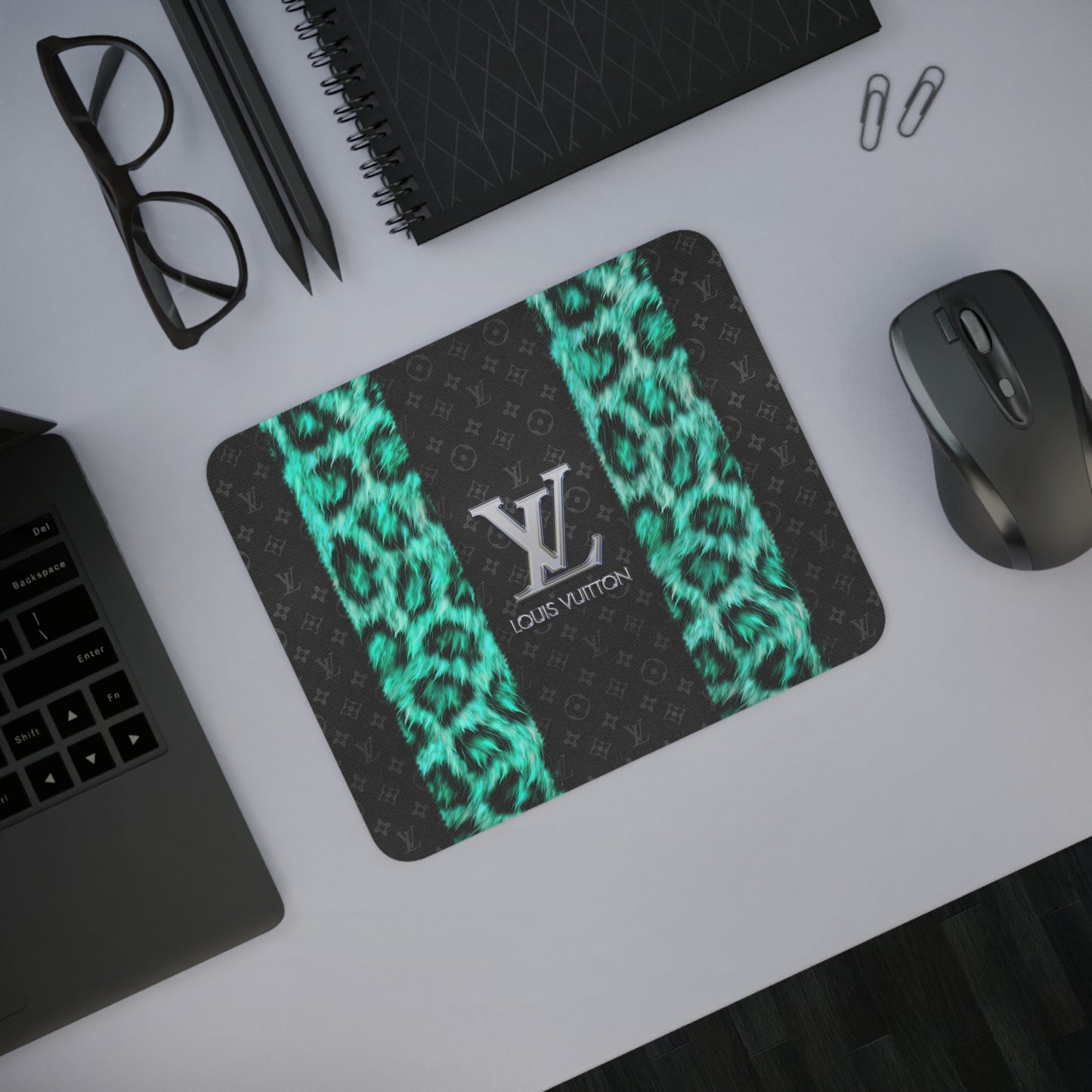 LV Green & Black Desk Mouse Pad