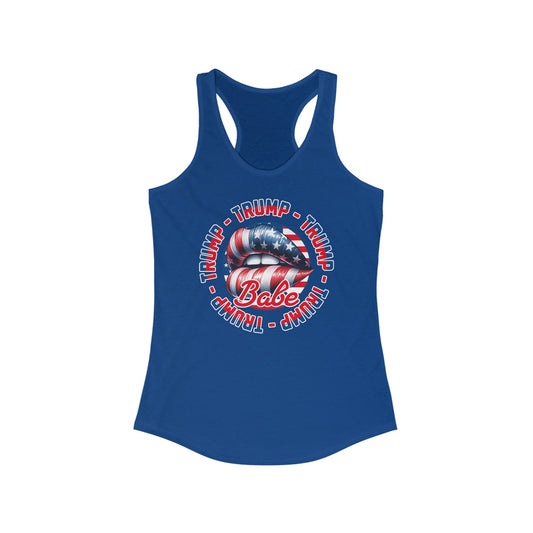 Trump Babe, Trump for President, 2024, Trump 2024, Make America Great Again Women's Ideal Racerback Tank | Tank Top | DTG, Neck Labels, Slim fit, Spring Essentials, Summer Challenge Picks, Tank Tops, TikTok, Women's Clothing | Printify