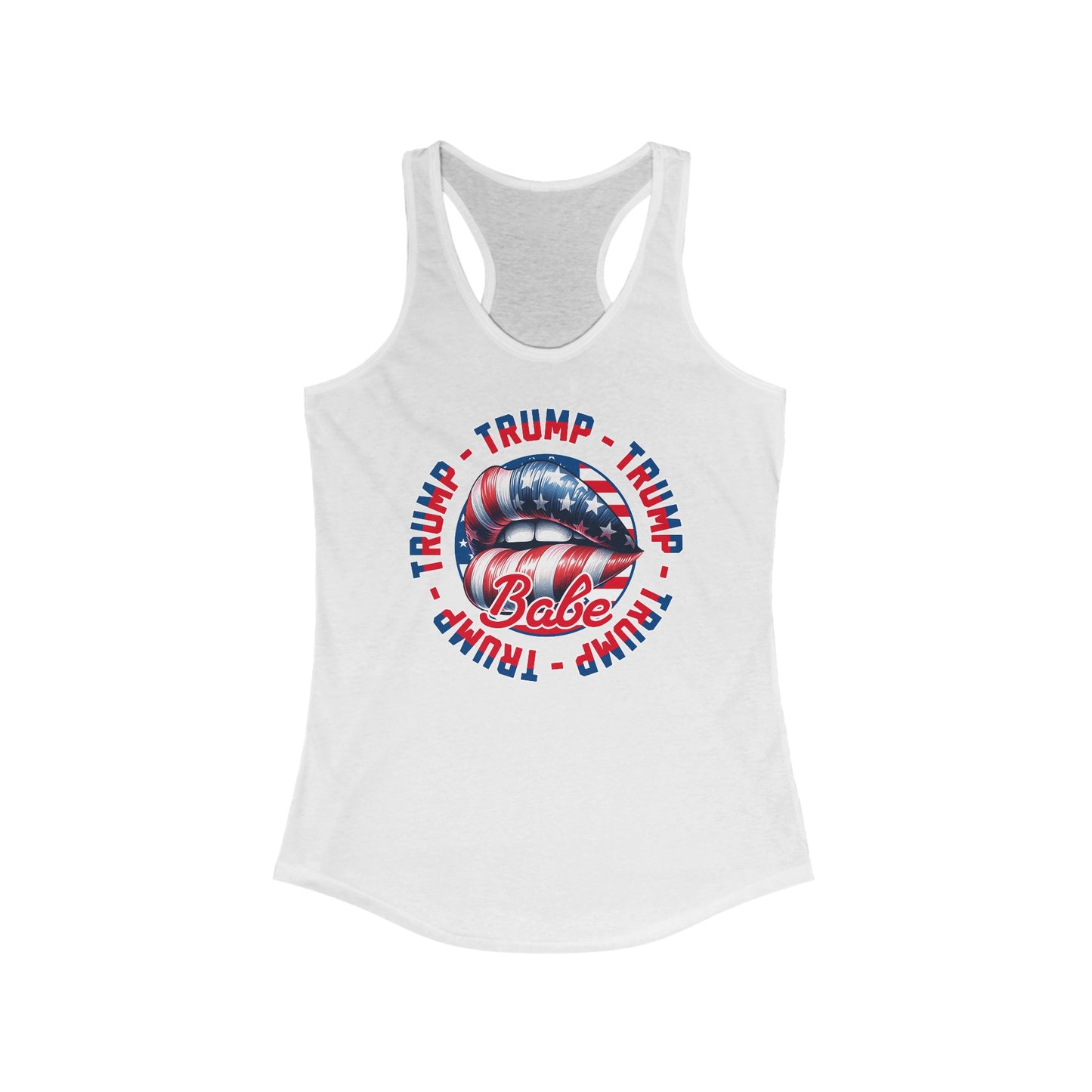 Trump Babe, Trump for President, 2024, Trump 2024, Make America Great Again Women's Ideal Racerback Tank