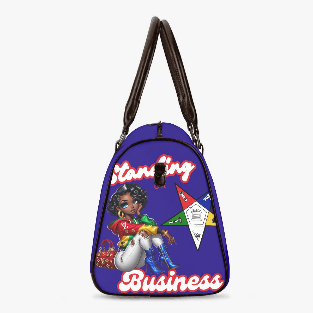 Blue Sky, OES, Sisterhood, Eastern Star, Sorority, Sistar, Masonic, Masonry Travel Bag Black (Small)