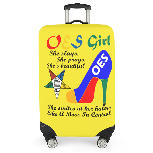 Yellow OES Girl All-over Print Luggage Cover (With Belt)