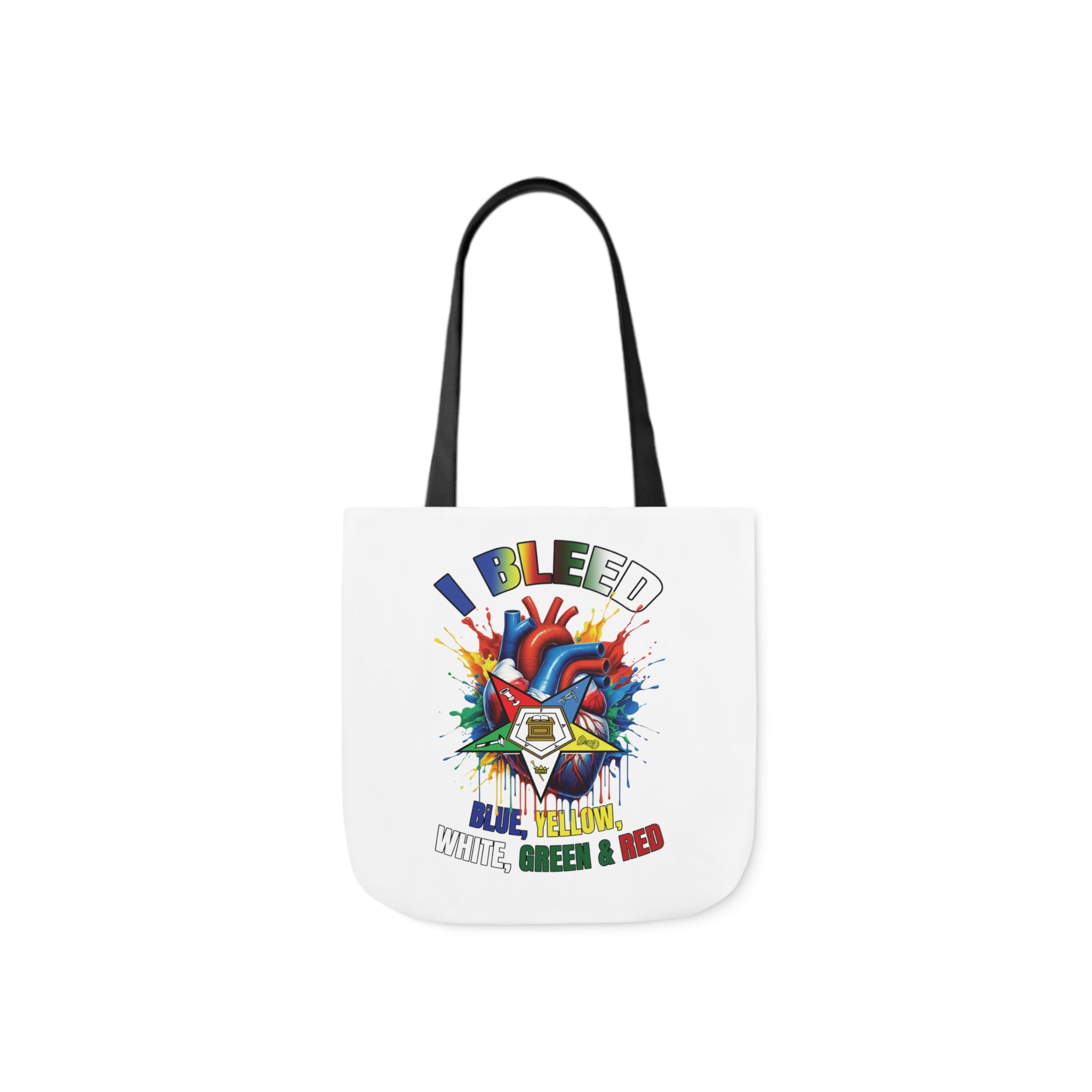 I Bleed OES, Order of the Eastern Star, Sistar, Sisterhood, Eastern Star, Sorority, Canvas Tote Bag, 5-Color Straps