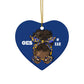 Blue & Yellow OES Ceramic Ornament - Order of the Eastern Star Christmas Gift Exchange