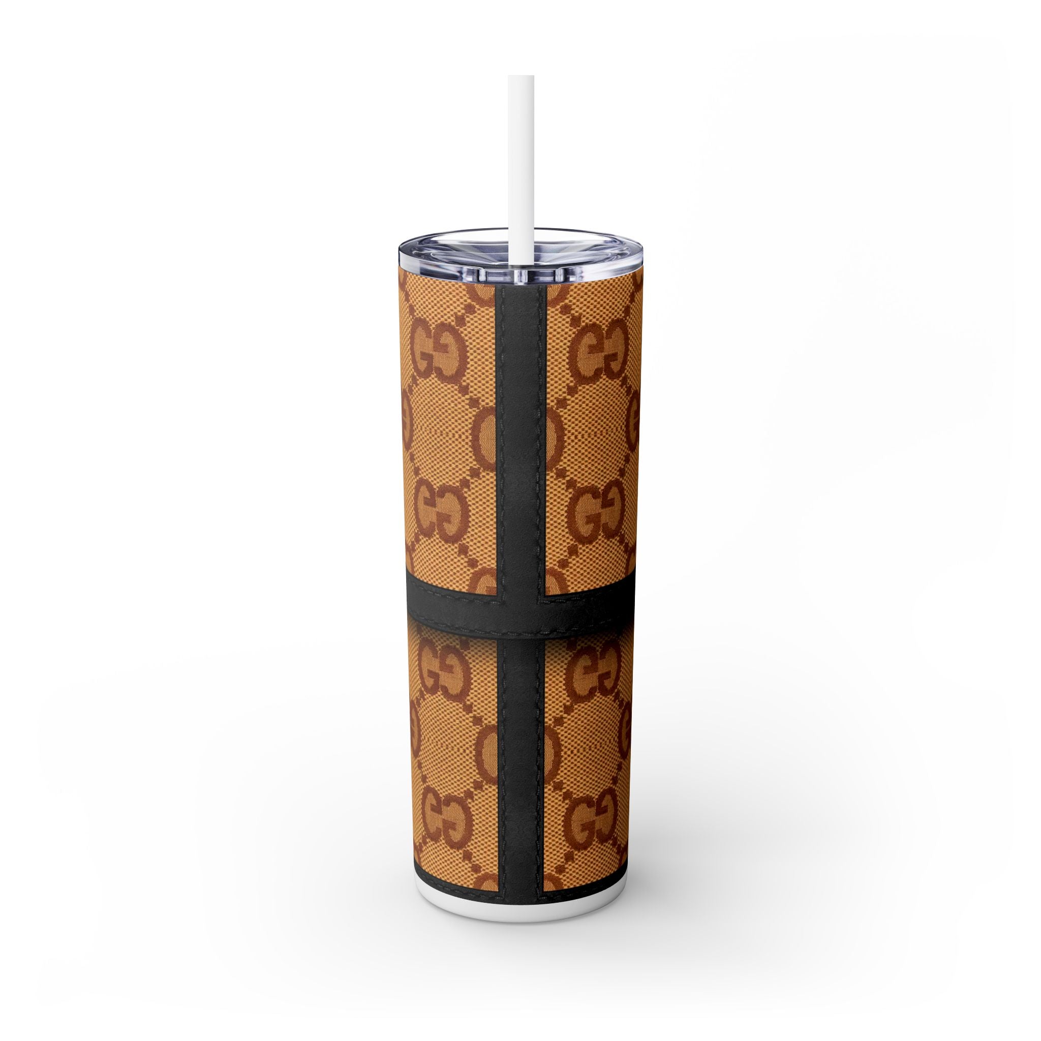 Gucci Bee Brown Purse -Skinny Tumbler with Straw, 20oz